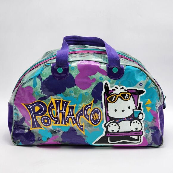 Sanrio Vintage 1996 Pochacco Transparent Beach Duffle Weekender Bag RARE HTF - Picture 5 of 16